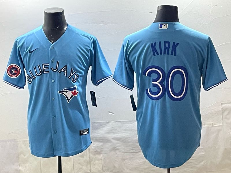 Men 2025 Toronto Blue Jays #30 Kirk Light Blue Game Nike MLB Jersey style 03->toronto blue jays->MLB Jersey